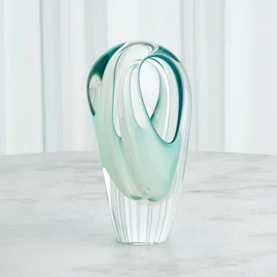 Global Views Handmade Glass Table Vase In Blue