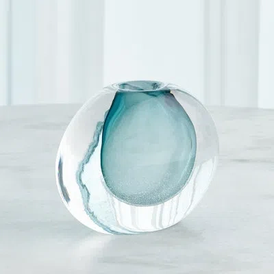 Global Views Handmade Glass Table Vase In Blue