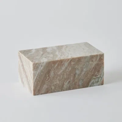 Global Views Handmade Marble Decorative Box In Brown;white;gray