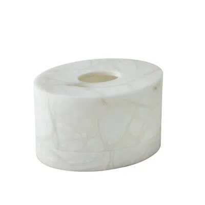 Global Views Handmade Stoneware Decorative Box In White