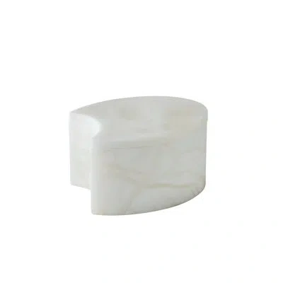 Global Views Handmade Stoneware Decorative Box In White