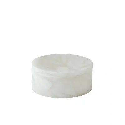 Global Views Handmade Stoneware Decorative Box In White