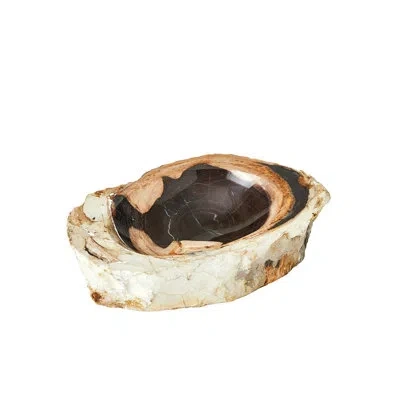 Global Views Handmade Wood Decorative Bowl In Cream