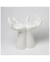 Global Views Hands Stool In White