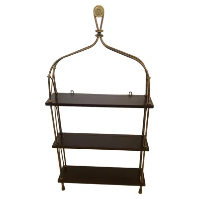 Pre-owned Global Views Handsome 3 Tier Hanging Or Free Standing Etagere Shelves In Brown