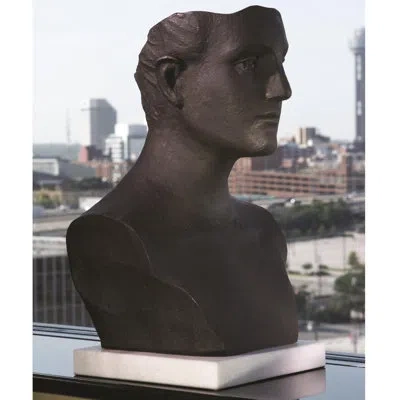 Global Views Head Sculpture In Dark Brown,white