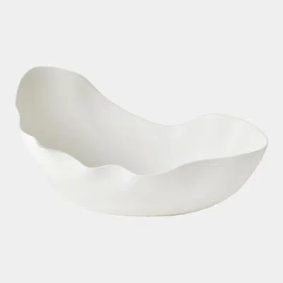 Global Views Heimdall Horn Bowl-matte White 9"h X 14"w X 18"d Decorative Bowl