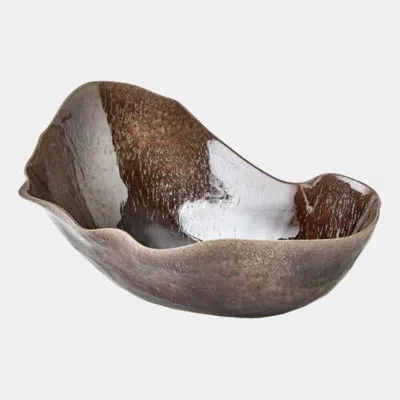 Global Views Heimdall Horn Bowl-reactive Amethyst 11"h X 16"w X 22"d Decorative Bowl In Gold