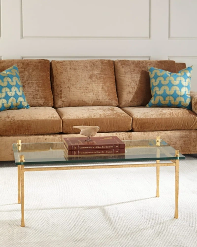 Global Views Hensley Glass Coffee Table In Gold