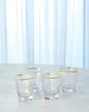 Global Views High Ball Glass With Gold Rim, Set Of 4