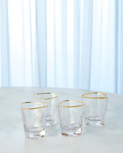 Global Views High Ball Glass With Gold Rim, Set Of 4