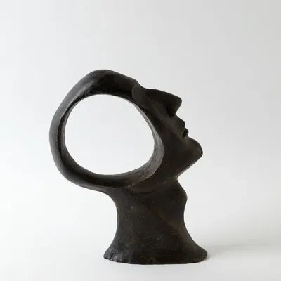 Global Views Hollow Head Man-lg In Black