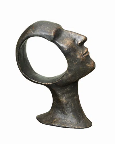 Global Views Hollow Head Small Sculpture In Bronze