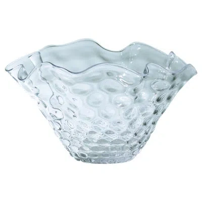 Global Views Honeycomb Optic Wavy Bowl In Clear
