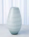 Global Views Horizontal Stripe Light Grey Vase, Large
