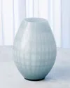 Global Views Horizontal Stripe Light Grey Vase, Small