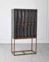 Global Views Horn Inlay Bar Cabinet In Black