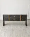 Global Views Horn Inlay Console Table In Black