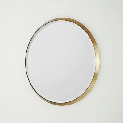 Global Views Hudson Mirror-brass-sm In Gold