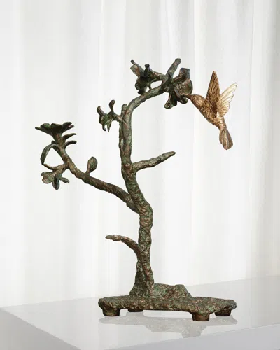 Global Views Hummingbird Verdi Sculpture In Bronze