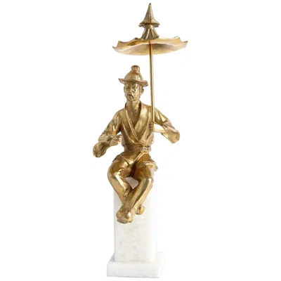 Global Views Hyson-right Facing Tea Drinking Man In Gold