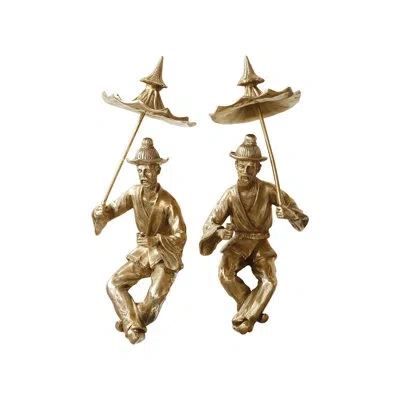Global Views Hyson-right Facing Tea Drinking Man In Gold