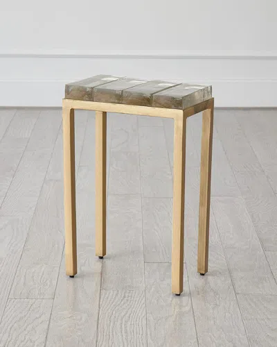 Global Views Ice Block Accent Table In Gold 