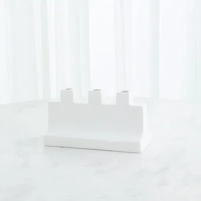 Global Views Icon Wide Vase-matte White-lg