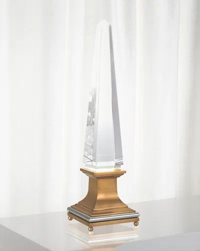 Global Views Illuminated Crystal Obelisk In Gold