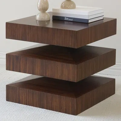 Global Views In And Out End Table In Brownchaud