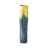 Global Views Indent Skinny Gray And Yellow Vase