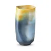 Global Views Indent Small Gray And Yellow Vase