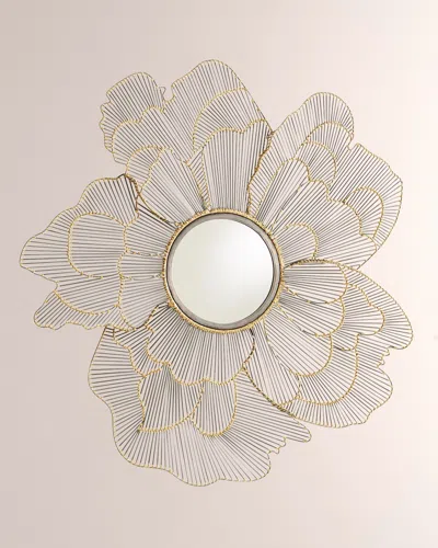 Global Views Iron Poppy Mirror In Gold