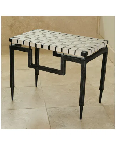 GLOBAL VIEWS GLOBAL VIEWS IRON/LEATHER BENCH
