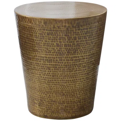 Global Views Izmir Hammered Antique Brass Side Table