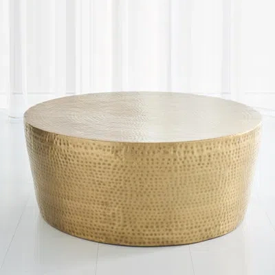 Global Views Izmir Hammered Cocktail Table-antique Brass In Bronze