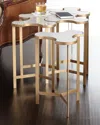 Global Views Jafar Interlocking Marble End Table In Gold