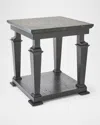 Global Views Josephine Side Table, Black In Black