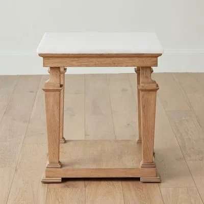 Global Views Josephine Side Table-blackened Oak In White Top,brown Base