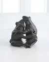 Global Views Kissing Frog Sculpture In Black