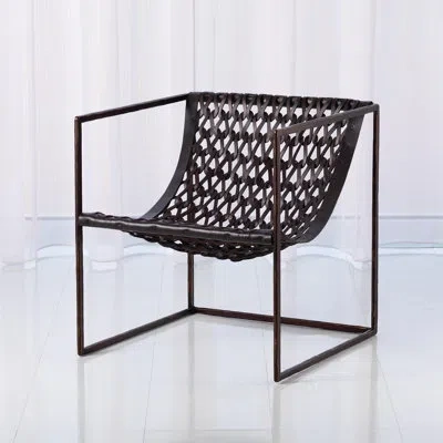 Global Views Knit & Pearl Chair In Brown