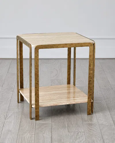 Global Views Kraft Side Table In Light Bronze