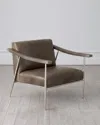 Global Views L. Brooks Leather Accent Chair In Dark Brown