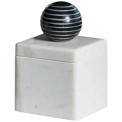 Global Views La Boite White Marble Decorative Box