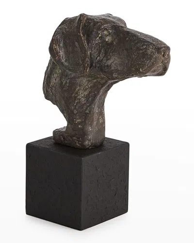 Global Views Labrador Retriever Sculpture In Black