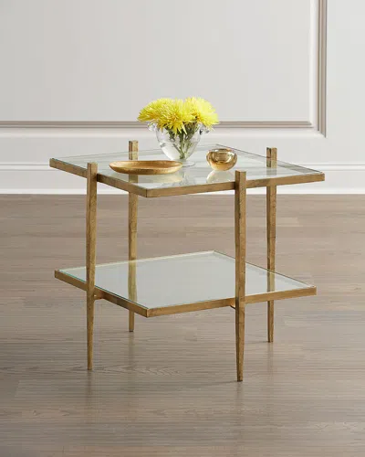 Global Views Laforge Antiqued Gold End Table In Antique Gold