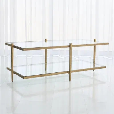 Global Views Laforge Cocktail Table-antique Gold In Clear