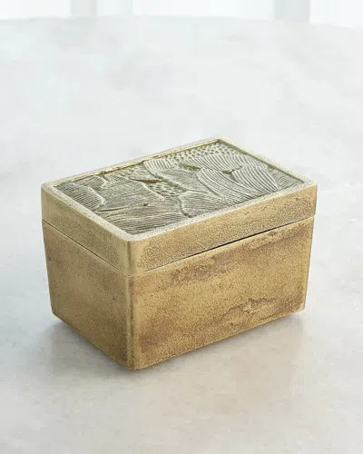 Global Views Large Antiqued Brass Flora Box