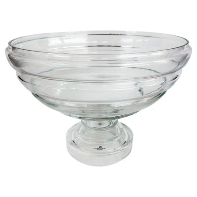 Pre-owned Global Views Large Blown Glass Centerpiece Bowl By  Made In Portugal In Gray