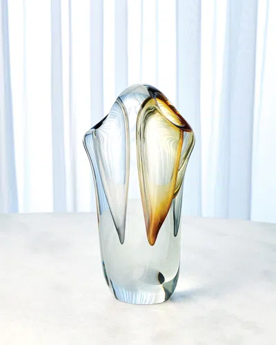Global Views Large Duet Vase, Amber/grey